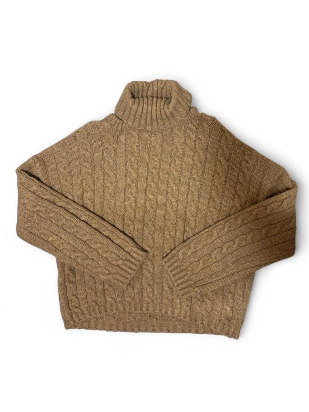 Abercrombie & Fitch Cable Knit Turtleneck Sweater Mustard Yellow | Fall Sweater